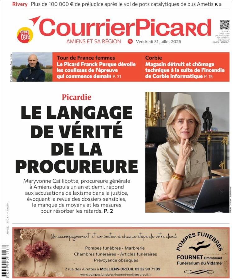 Portada de Courrier Picard (Francia)