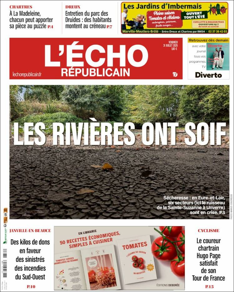 Portada de L'Echo Républicain (Francia)
