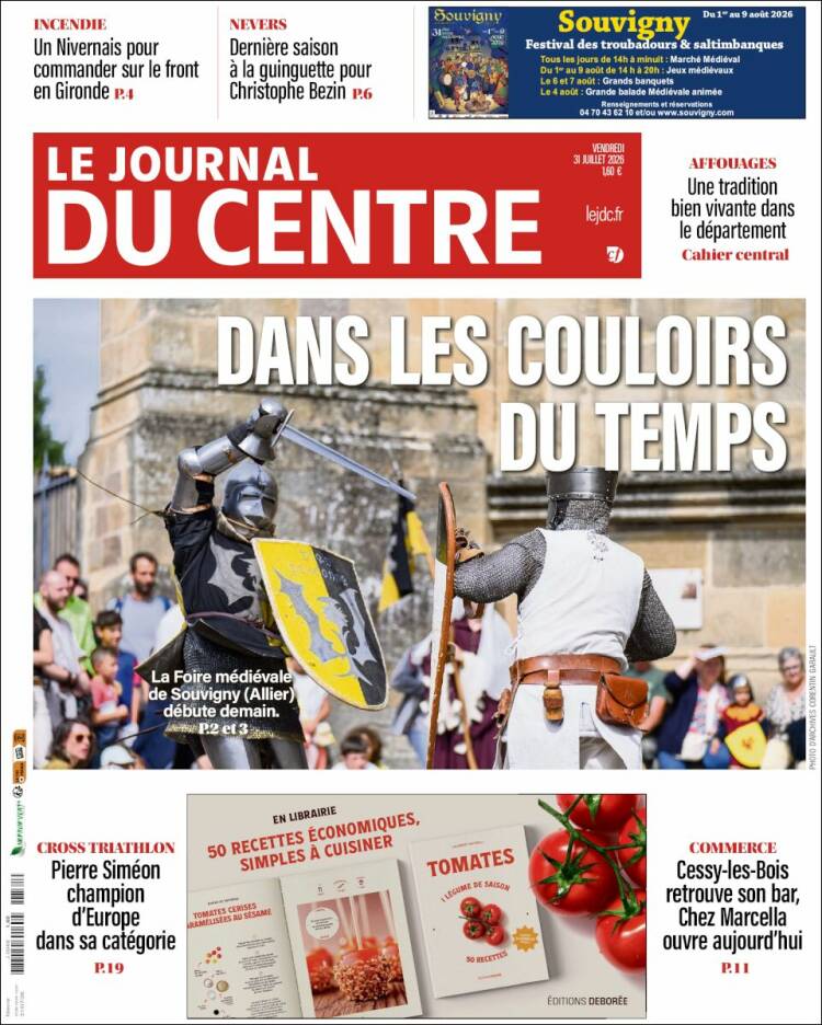 Portada de Le Journal du Centre (Francia)