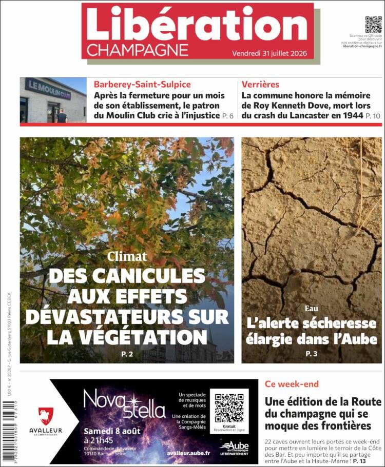 Portada de Libération Champagne (Francia)