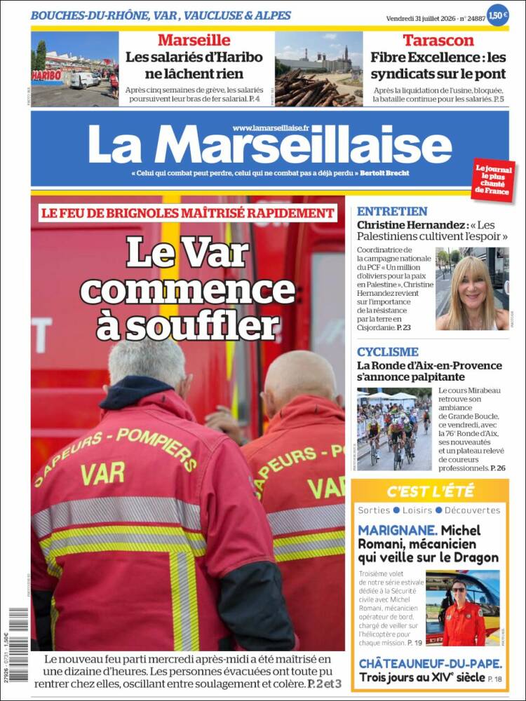 Portada de La Marseillaise (Francia)