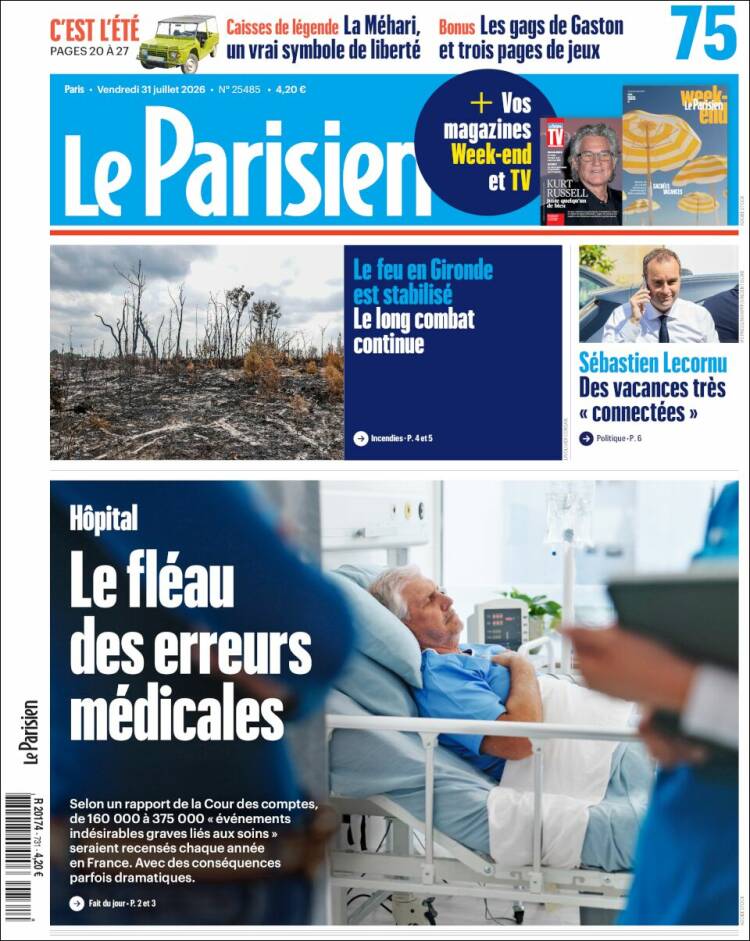Portada de Le Parisien (Francia)