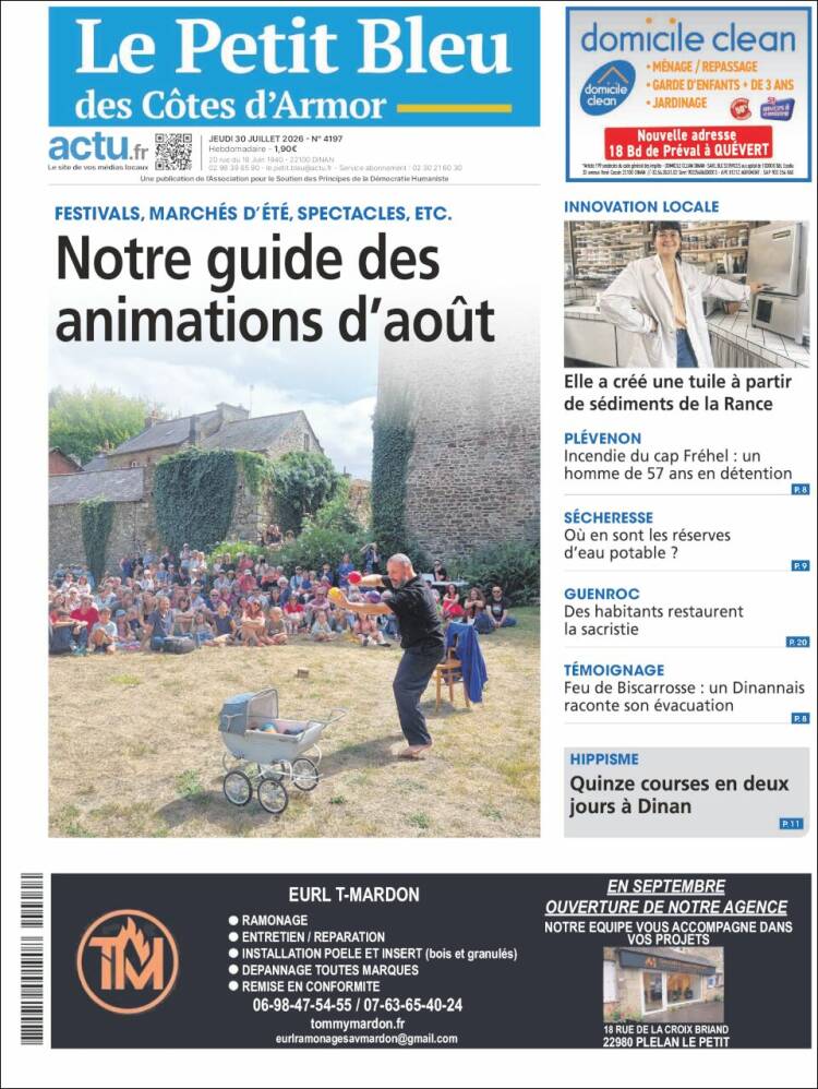 Portada de Le Petit Bleu (Francia)