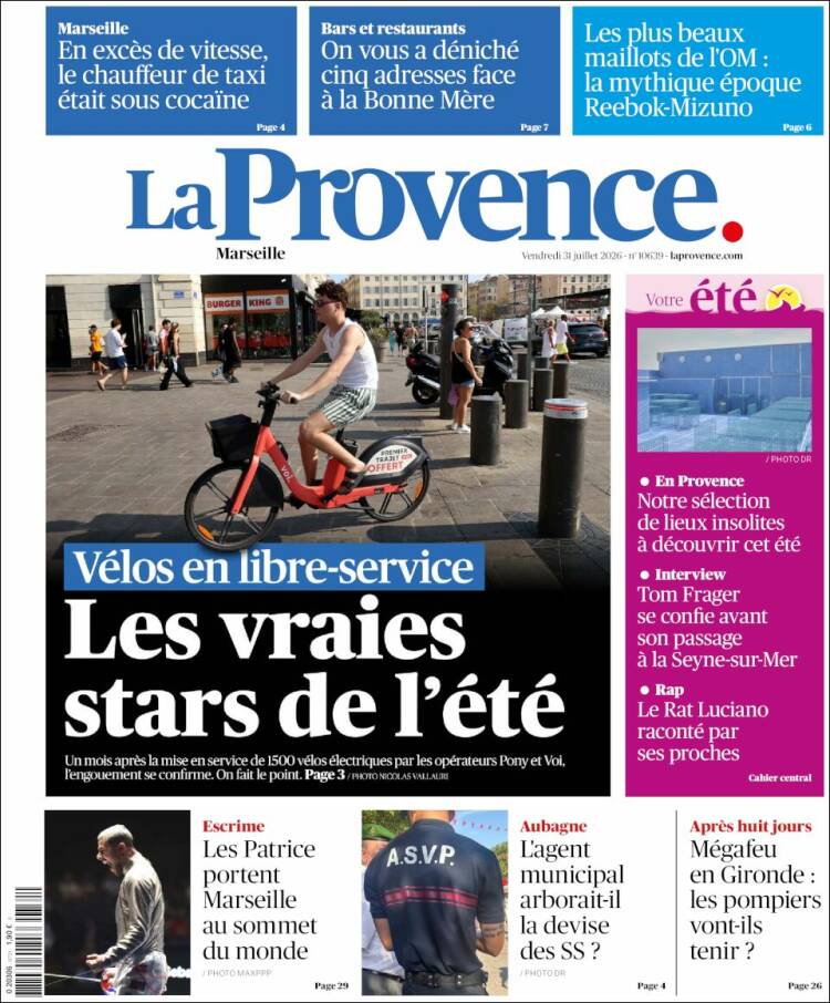 Portada de La Provence (Francia)