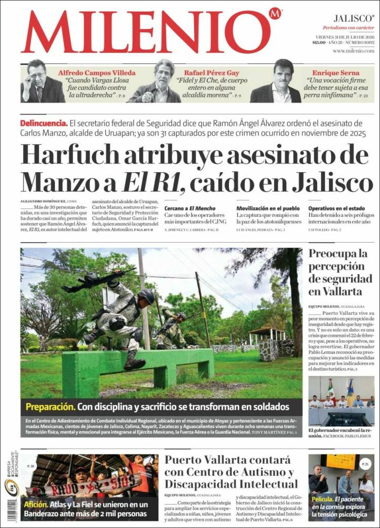 Portada de Milenio - Jalisco (M&eacute;xico)