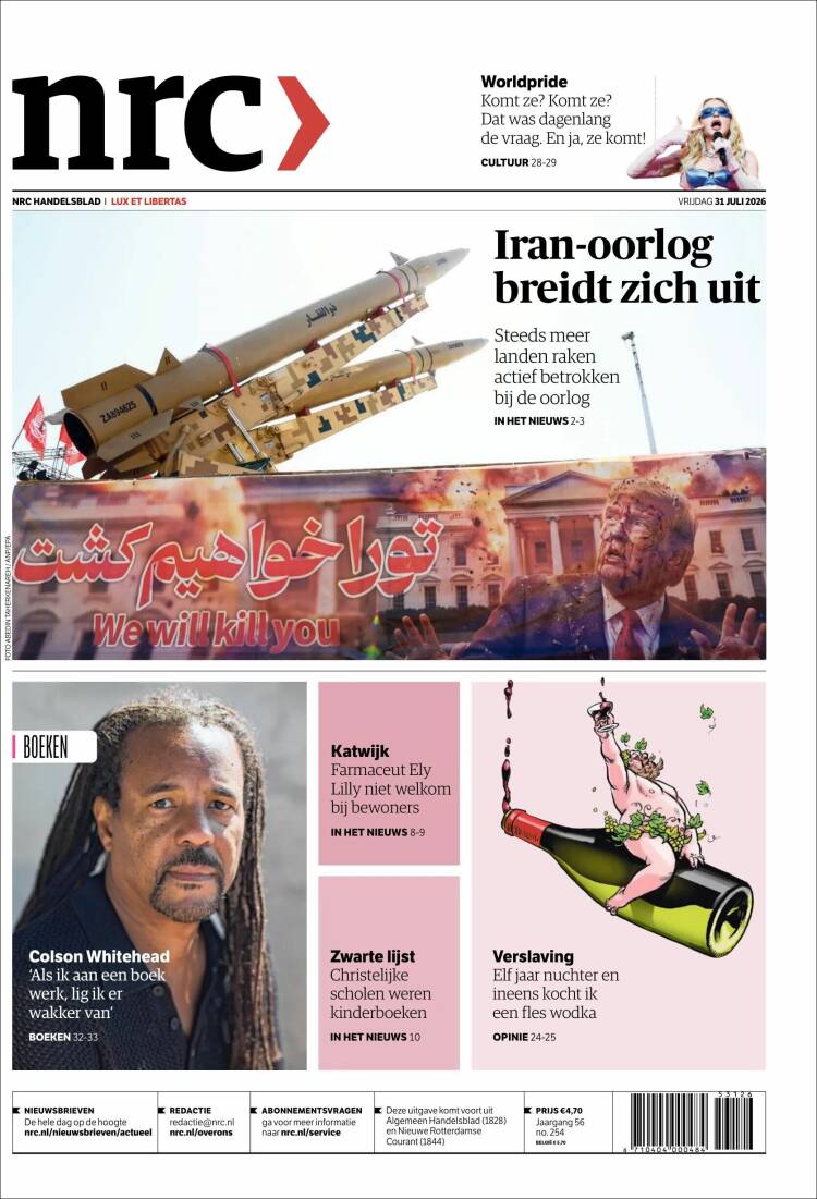 Portada de NRC Handelsblad (Pa&iacute;ses Bajos)
