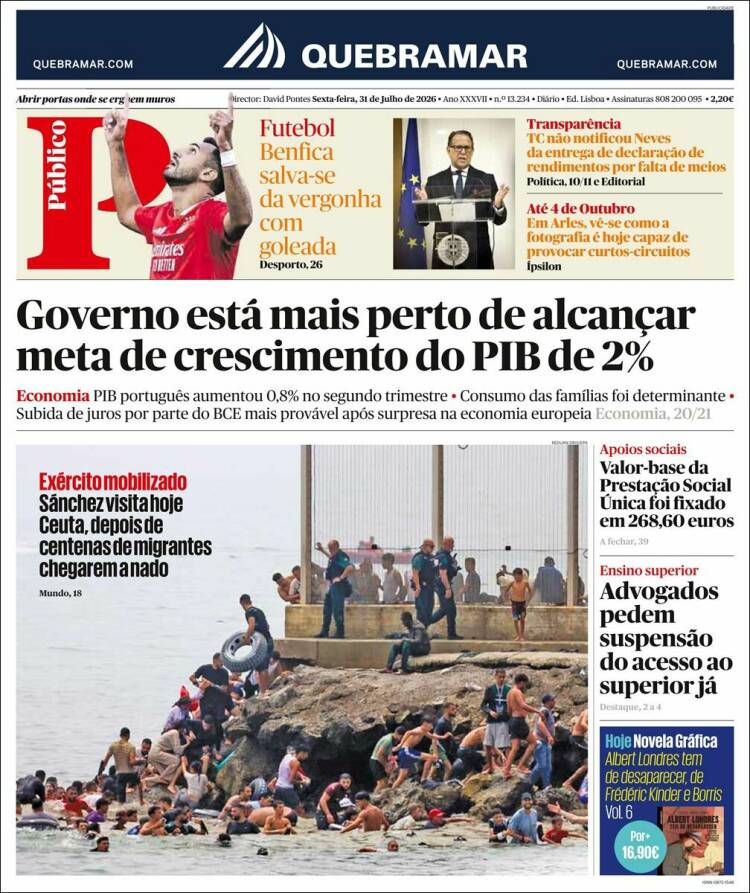Portada de Público (Portugal)