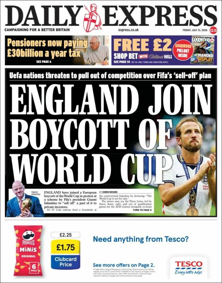 Portada de Daily Express (Reino Unido)