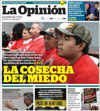 Portada de La Opinión (USA)