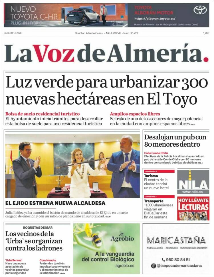 Portada de La Voz de Almería (Spain)