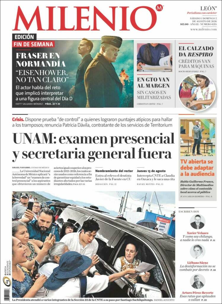 Portada de Milenio de León (Mexique)