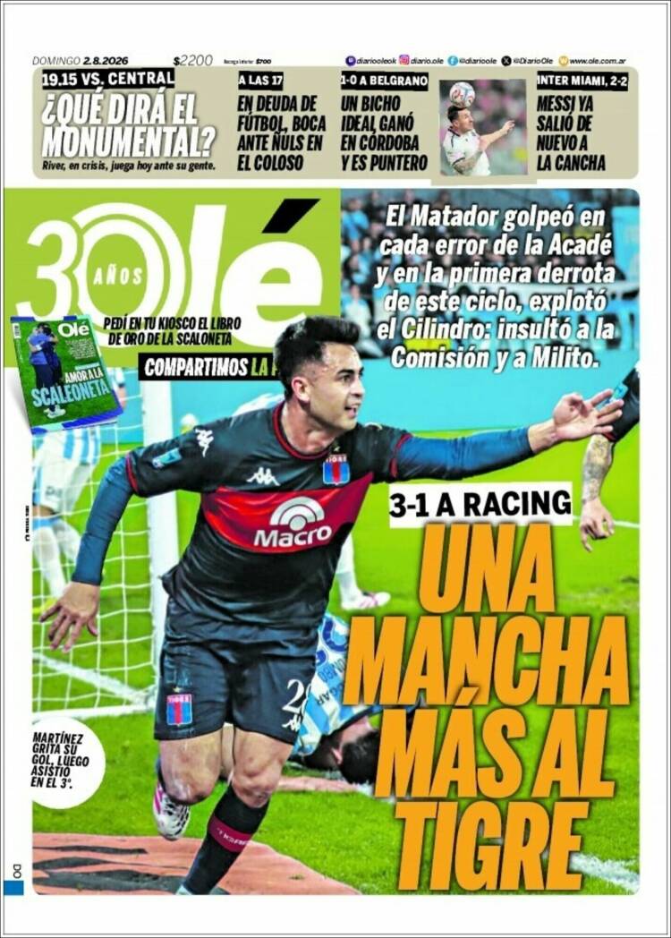 Portada de Olé (Argentina)