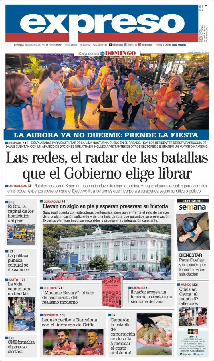 Portada de Expreso (Ecuador)