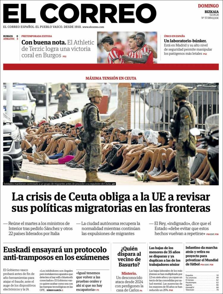 Portada de El Correo (Espa&ntilde;a)