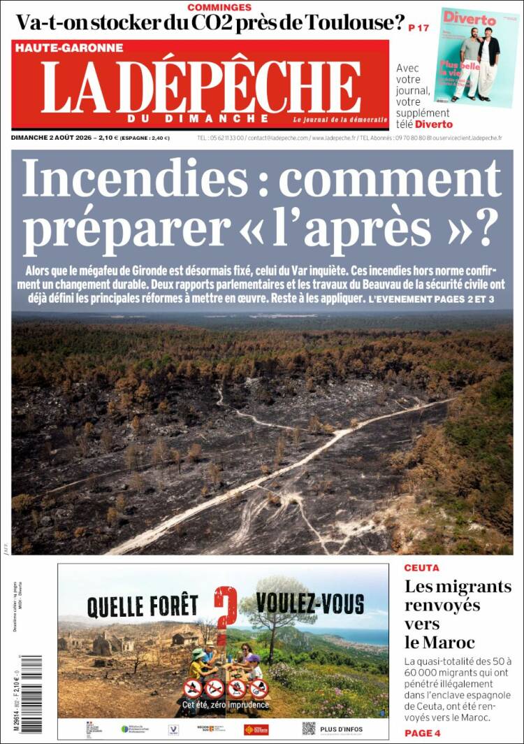 Portada de La Dépêche du Midi (Francia)