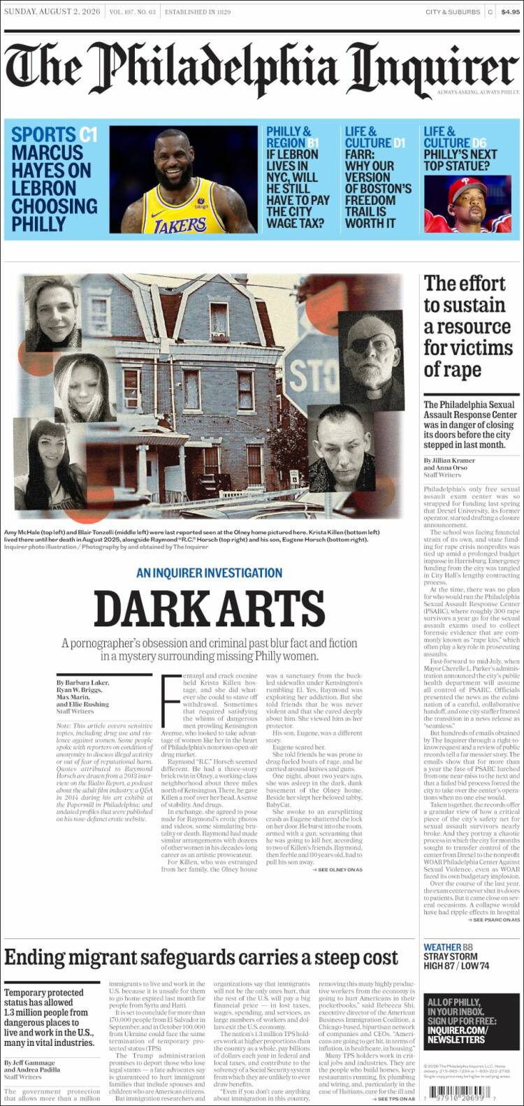 Portada de Philadelphia Inquirer (USA)
