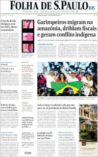 Portada de Folha de São Paulo (Brasil)