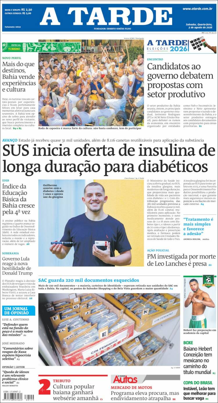 Portada de Diário A Tarde (Brasil)