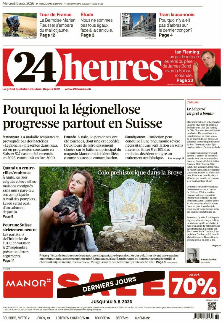 Portada de 24 Heures (Suiza)