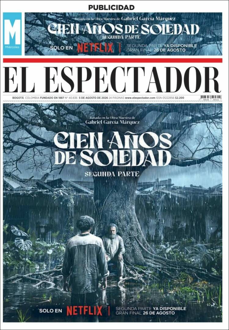 Portada de El Espectador (Colombia)
