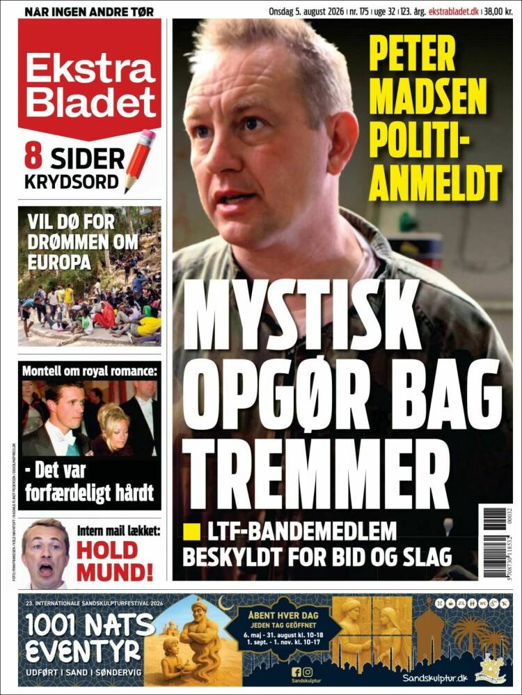 Portada de Ekstra Bladet (Dinamarca)