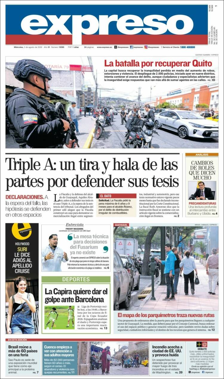 Portada de Expreso (Ecuador)