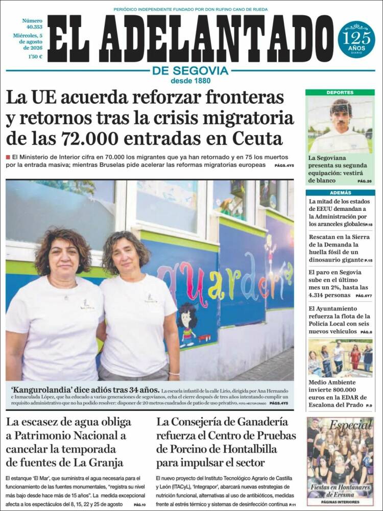 Portada de El Adelantado de Segovia (Espa&ntilde;a)