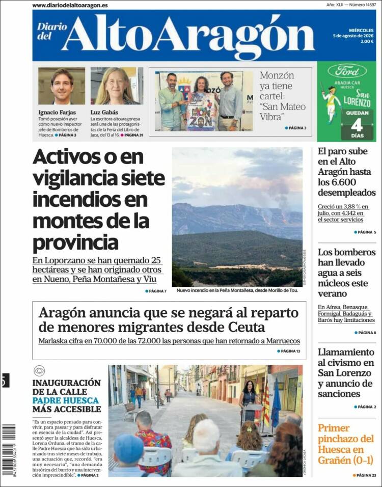 Portada de Diario del AltoAragón (Espa&ntilde;a)