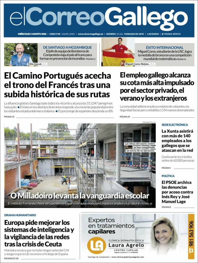 Portada de El Correo Gallego (Espa&ntilde;a)