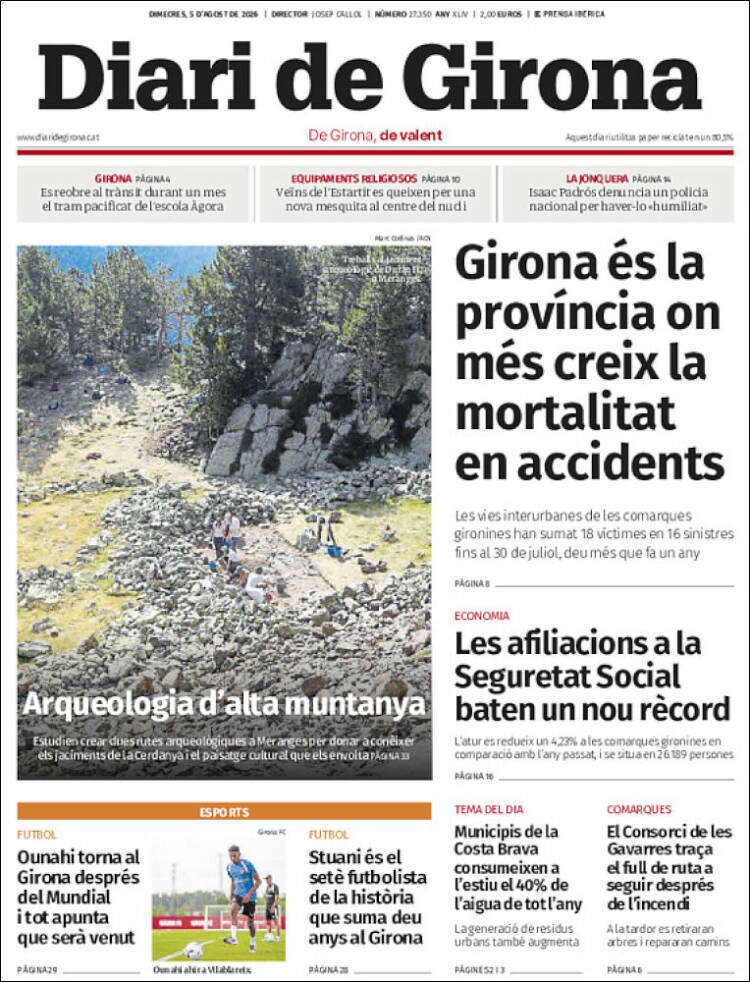 Portada de Diari de Girona (Espa&ntilde;a)