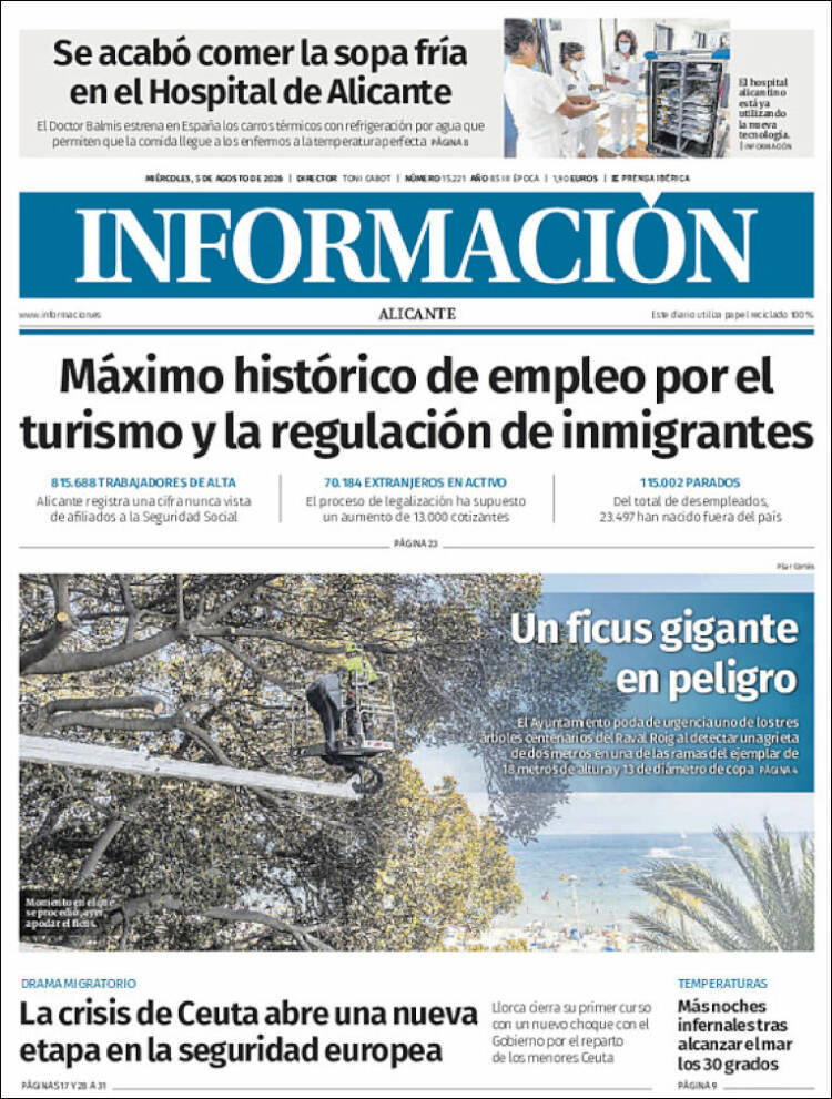 Portada de Diario Información (Espa&ntilde;a)