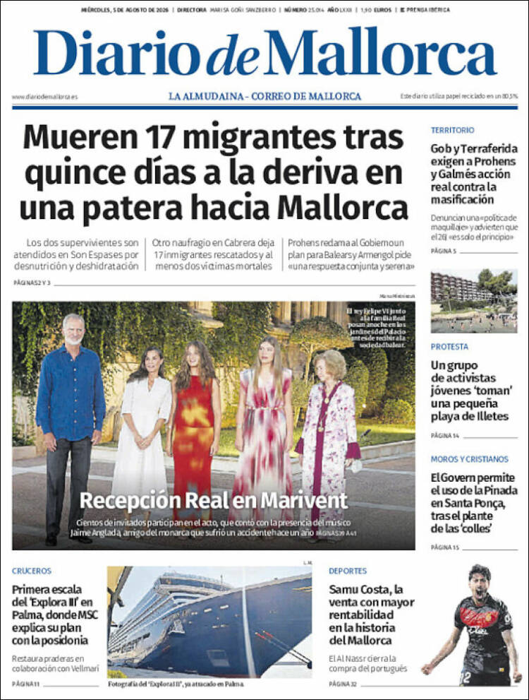 Portada de Diario de Mallorca (Espa&ntilde;a)