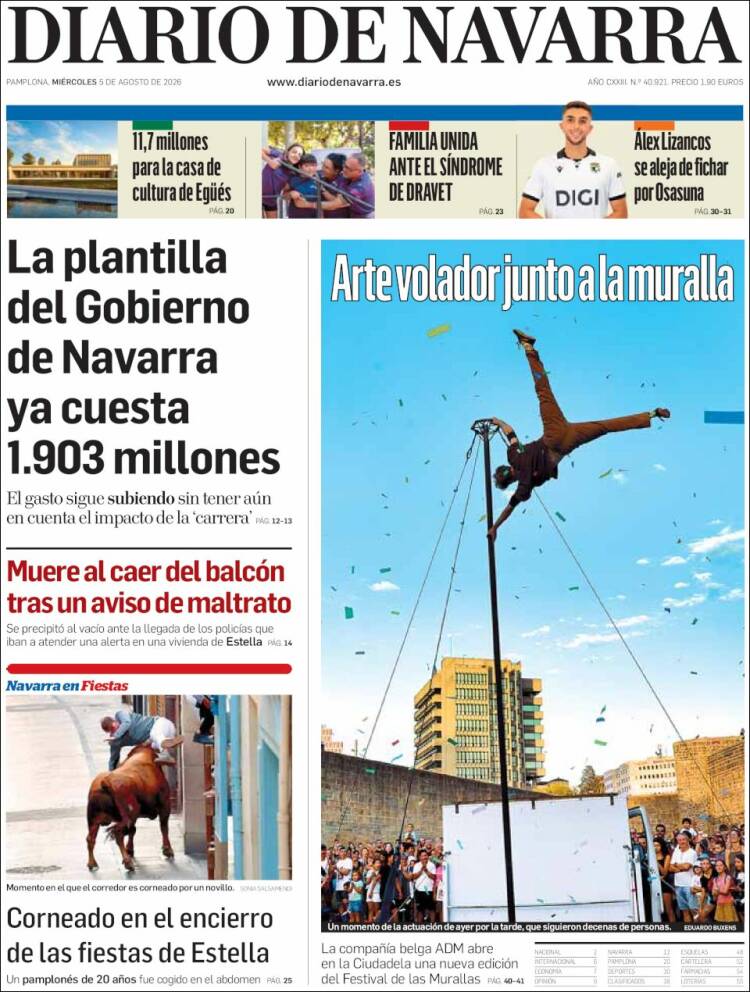Portada de Diario de Navarra (Espa&ntilde;a)