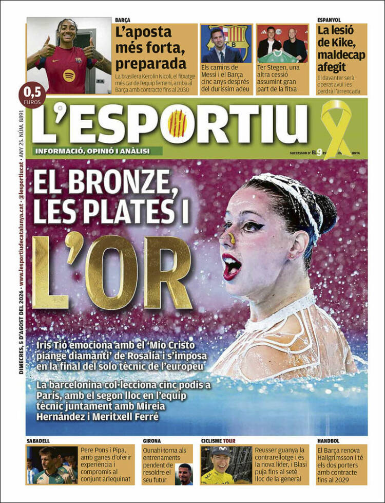 Portada de L'Esportiu (Espa&ntilde;a)