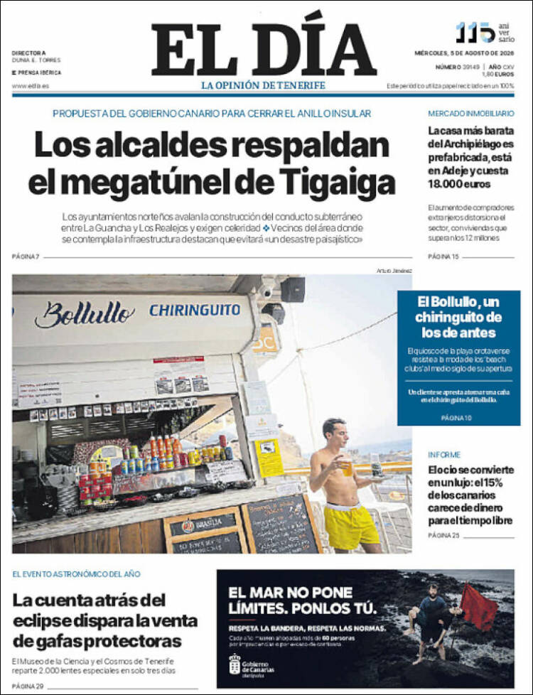 Portada de El Día (Espa&ntilde;a)