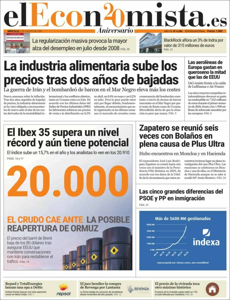 Portada de El Economista (Espa&ntilde;a)
