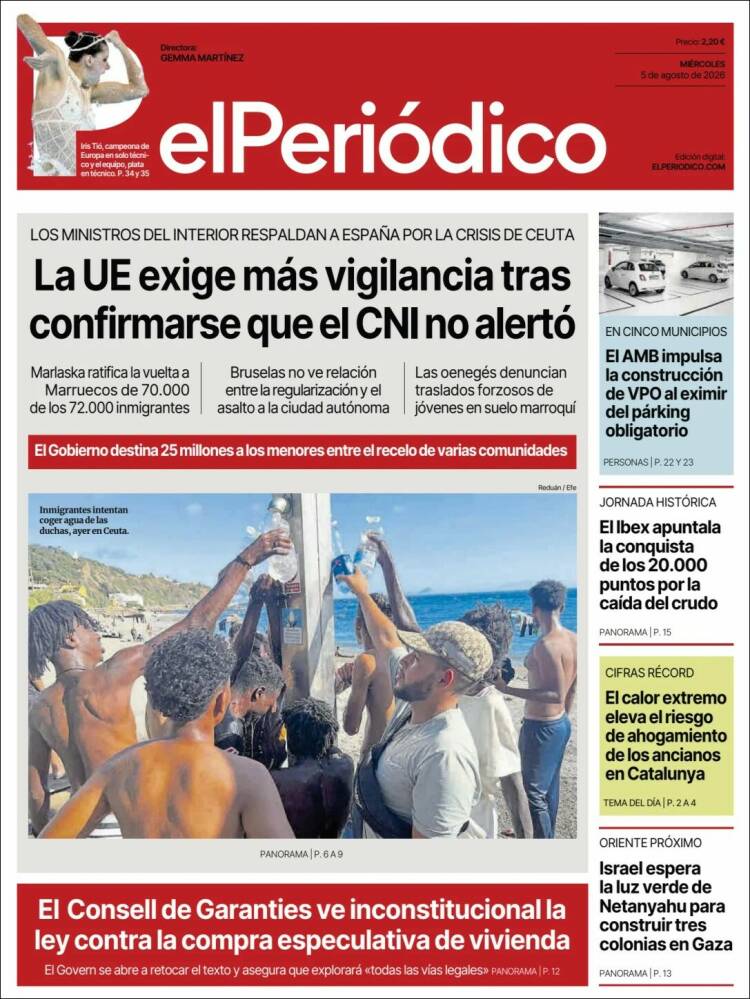 Portada de El Periódico (Espa&ntilde;a)