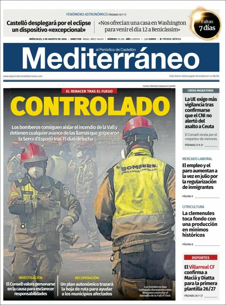 Portada de El Periódico Mediterraneo (Espa&ntilde;a)