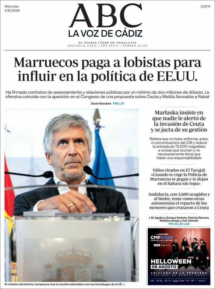 Portada de La Voz de Cádiz (Espa&ntilde;a)
