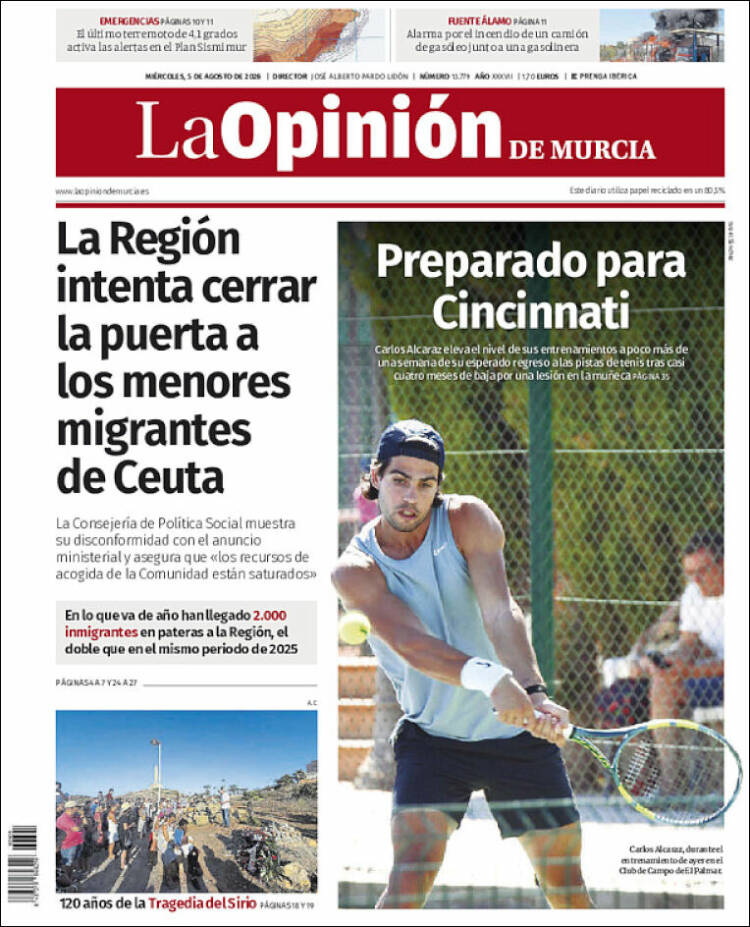 Portada de La Opinión de Murcia (Espa&ntilde;a)