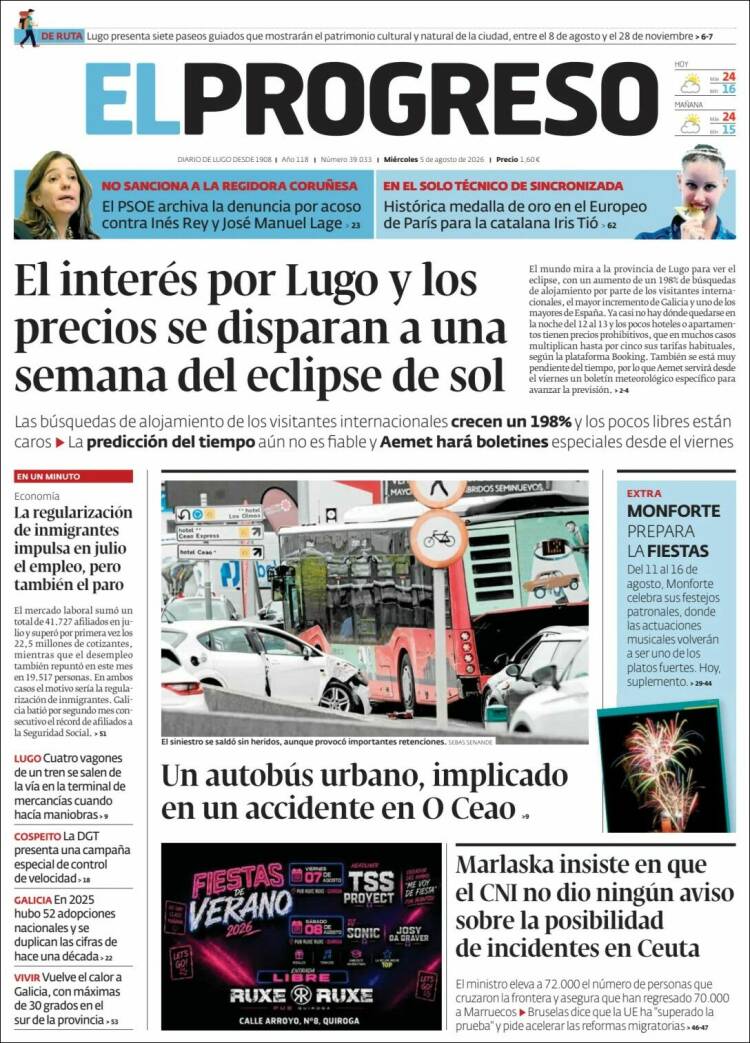 Portada de El Progreso (Espa&ntilde;a)