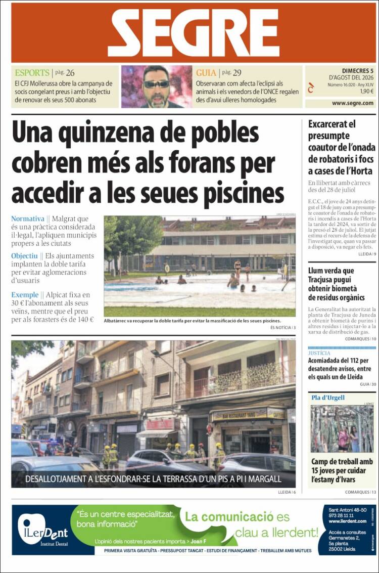 Portada de Segre (Espa&ntilde;a)