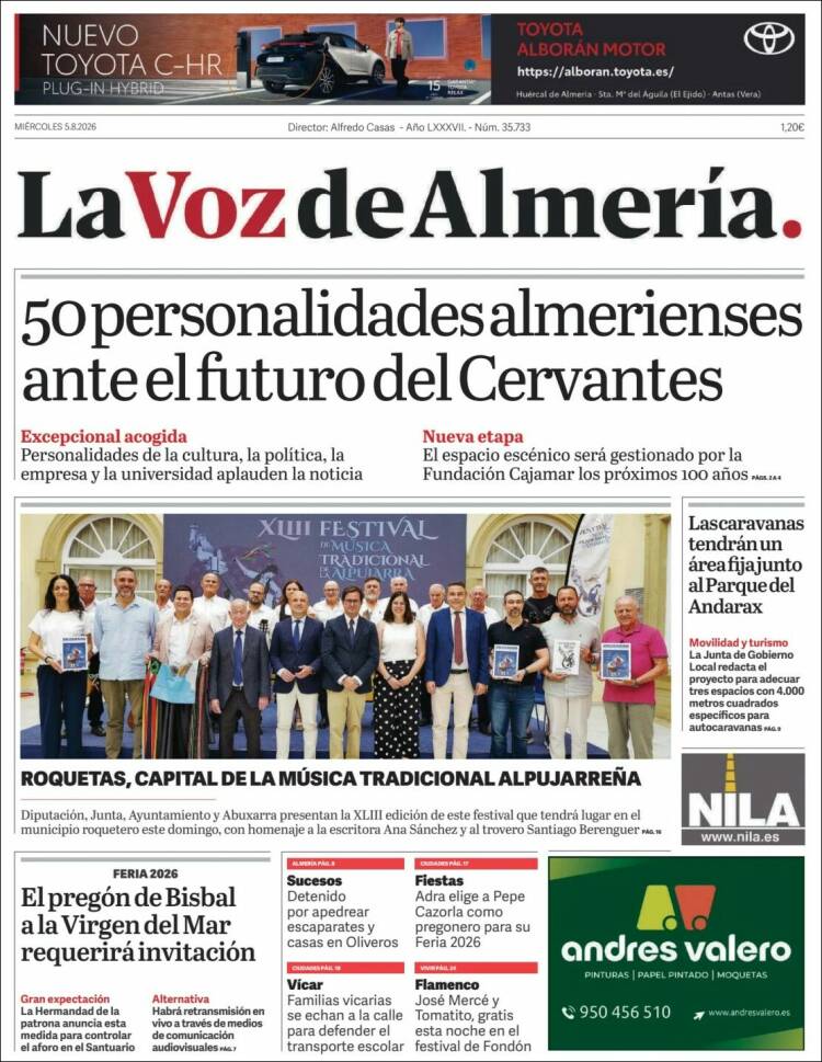 Portada de La Voz de Almería (Espa&ntilde;a)