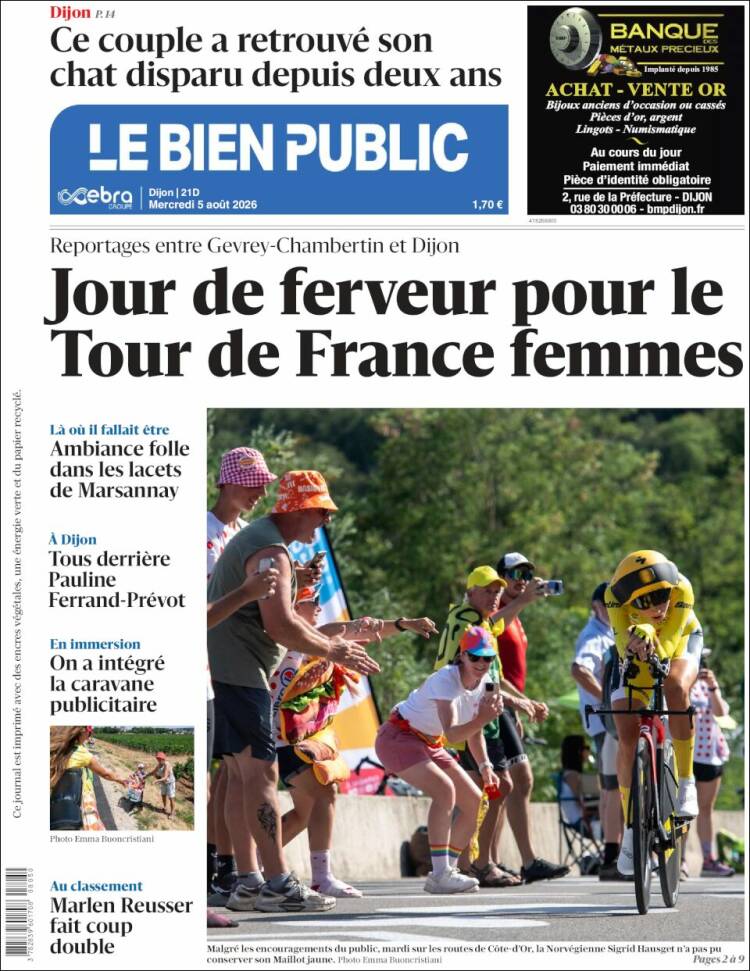 Portada de Le Bien Public (Francia)