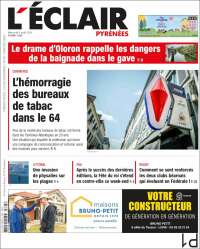 Portada de L'Eclair des Pyrénées (Francia)