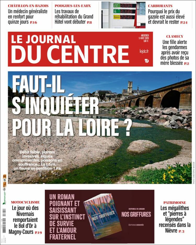 Portada de Le Journal du Centre (Francia)