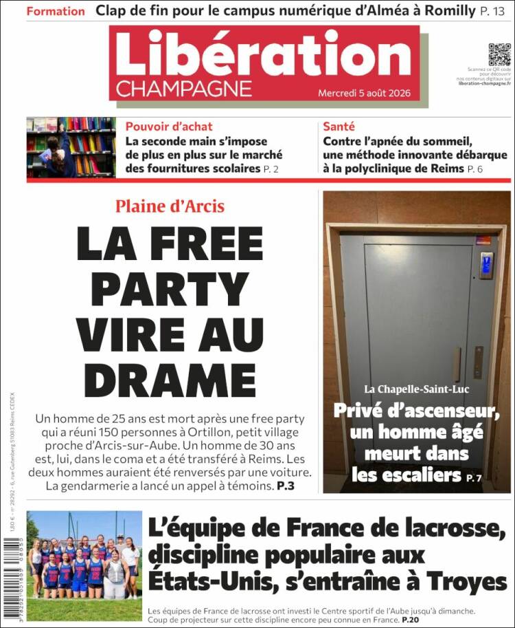 Portada de Libération Champagne (Francia)