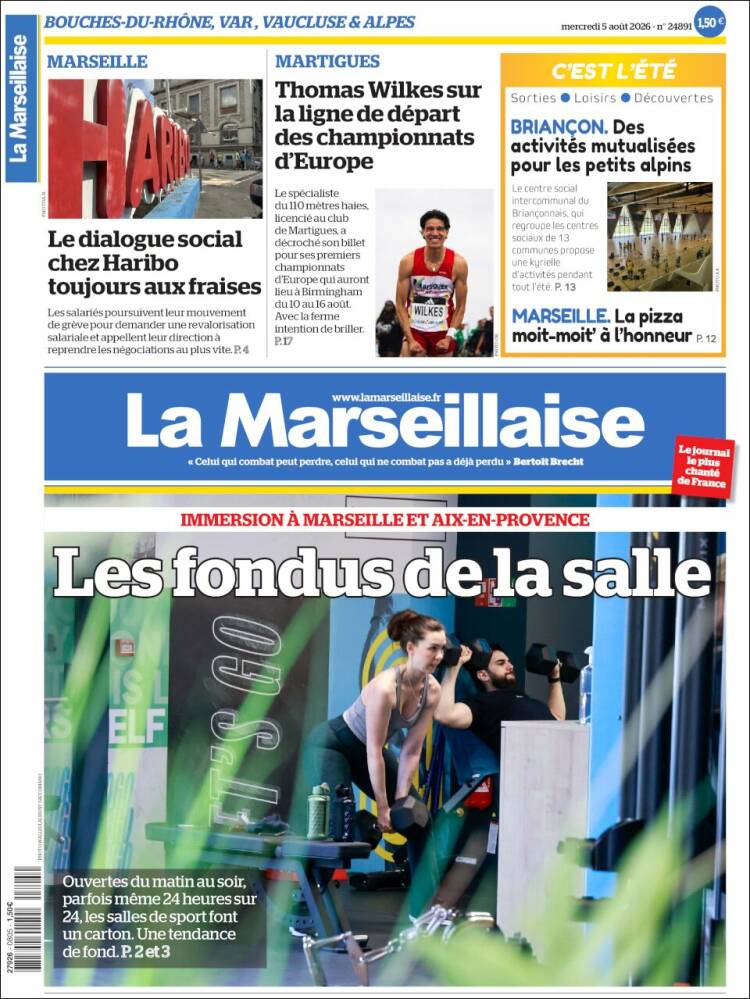 Portada de La Marseillaise (Francia)