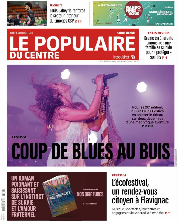 Portada de Le Populaire du Centre (Francia)
