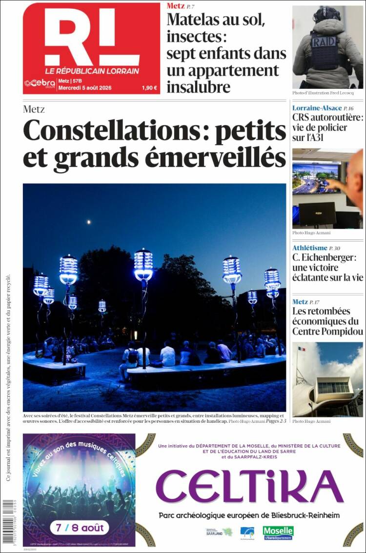 Portada de Le Republicain Lorrain (Francia)